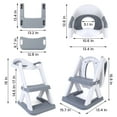 thumbnail image 2 of Toddler Potty Training Seat with Ladder, Toddler Toilet Seat for Kids, with PU Cushion 6-Leves Height Adjustment Foldable Potty Seat for Toilet Boys Girls(Grey), 2 of 5