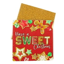 Coasterstone 4.25In Have A Sweet Christmas Coaster, Sandstone, Gingerbread Men Star Cookies Peppermint Sq231297