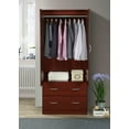 thumbnail image 5 of Hodedah Two Door Wardrobe with Two Drawers and Hanging Rod plus Mirror, Mahogany, 5 of 6