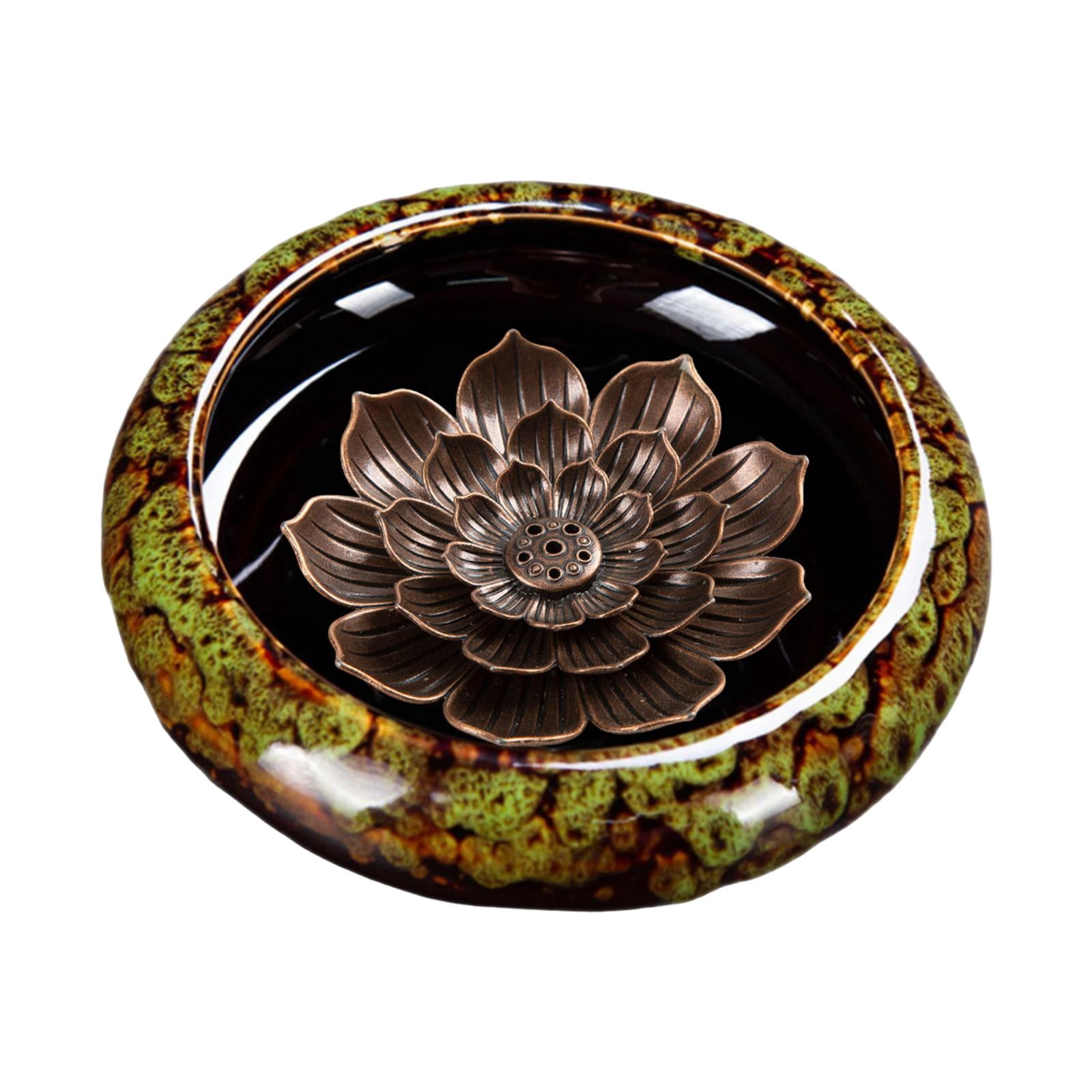 WLPZXP Incense Holder for Sticks Lotus Incense Holder Convenient Elegant Incense Burner Green