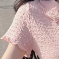 thumbnail image 3 of Blusa de manga corta para mujer, blusa con botones elegante y dulce a la moda para verano, 3 of 8