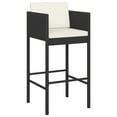 thumbnail image 4 of vidaXL Patio Bar Set Outdoor Wicker Table and Stool with Cushions Poly Rattan, 4 of 9