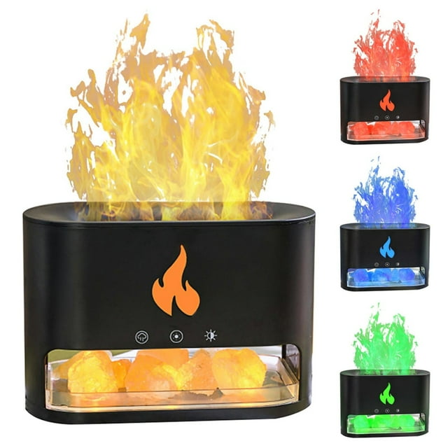 Oil Diffuser 250ml Lamp Scent Diffuser Cool Mist Fireplace Fire Flame Aromatherapy Diffuser With 7 Colors Ligh Timer Auto Off Bedroom Things for Women