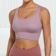 thumbnail image 2 of Sujetador deportivo sin aros para mujer - Camiseta de yoga sexy con fruncido y relleno fijo en el pecho - S-XL, 2 of 4