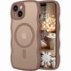 thumbnail image 1 of wonima11 Telaso for iPhone 15 Case, Compatible with Magsafe Wave Frame Design Translucent Matte Back Silicone Bumper Military Grade Protective Magnetic Phone Case iPhone 15 for Women Girls, Brown, 1 of 1