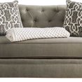 thumbnail image 2 of HomeRoots Decor Fabric Upholstered Wooden Loveseat with Tufted Details, Gray and Beige, 2 of 3
