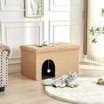 thumbnail image 7 of Cat Litter Box Enclosure Large with Lid, Modern Hidden Cat Litter Box Furniture with Litter Mat, Dog Proof, Easy to Clean & Order Control, 35.4 x 19.7 x 18.9 Inchs (Beige), 7 of 7