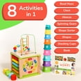 thumbnail image 2 of TOYVENTIVE Cubo de actividades de madera, juguetes Montessori, juguete sensorial educativo multiusos para bebés de 1 a 2 años, niños pequeños, niños | Regalo de cumpleaños | Libro adicional de primera, 2 of 5
