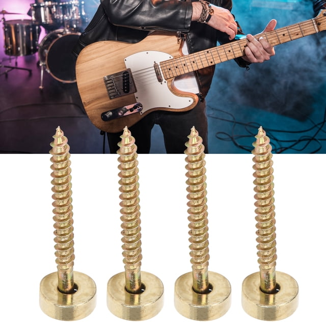Herwey Guitar Neck Bushing Accessory,Guitar Neck Joint Bolt,4 Sets Guitar Neck Joint Bushing Set Metal Ferrule Bolt With Screw Accessory For Electric Bass