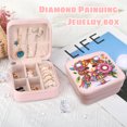 thumbnail image 4 of Big Eye Ladies DIY Diamond Art Painted Jewelry Box, Peacock on Flower Special Shape Diamond Art Accessories, PU Leather Jewelry Ring Box Travel Organizer, Unique Style, Colorful, 4 of 7