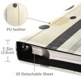 thumbnail image 3 of FORMRS 3 Ring Photo Album 4"x6" Self Adhesive Large Capacity PU Leather Cover, Stripes Pattern, 3 of 8