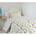 thumbnail image 4 of Ambesonne Spaceship Quilted Bedspread Set 2 Pcs, Cartoon Shooting Star, Twin Size, Multicolor, 4 of 6