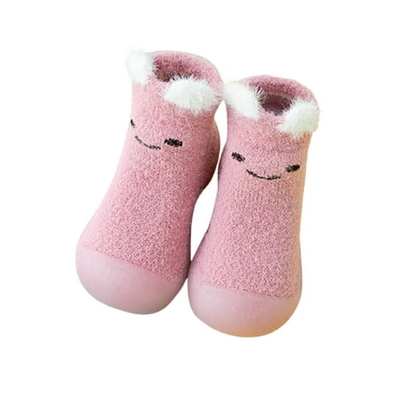 

Shpwfbe Shoes Boys Girls Animal Cartoon Toddler Fleece Warmthe Floor Non Slip Prewalker Socks Gifts