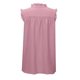 thumbnail image 3 of Luxtrada - Camiseta sin mangas para mujer, elegante, informal, fruncida, holgada, con botones, cuello alto, color liso, con volantes, talla grande, blusa de verano (rosa, M), 3 of 6