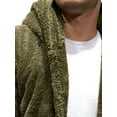 thumbnail image 4 of DYMADE Men Casual Plush Hooded Thermal Solid Color Coat, 4 of 4