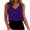 Purple, variant on Staron Women Satin V Neck Sleeveless Tank Tops Casual Loose Blouse Summer Fashion Basic Solid Color Tunic Shirt, Orange M