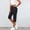 Black, variant on JUSLIO Capris for Women with Pockets, Solid Casual Workout Button Capris