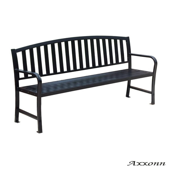 Axxonn 6ft Commercial Heavy Duty Metal Bench, Black, L 70.9 x W 21.3 x H 34.4 inches
