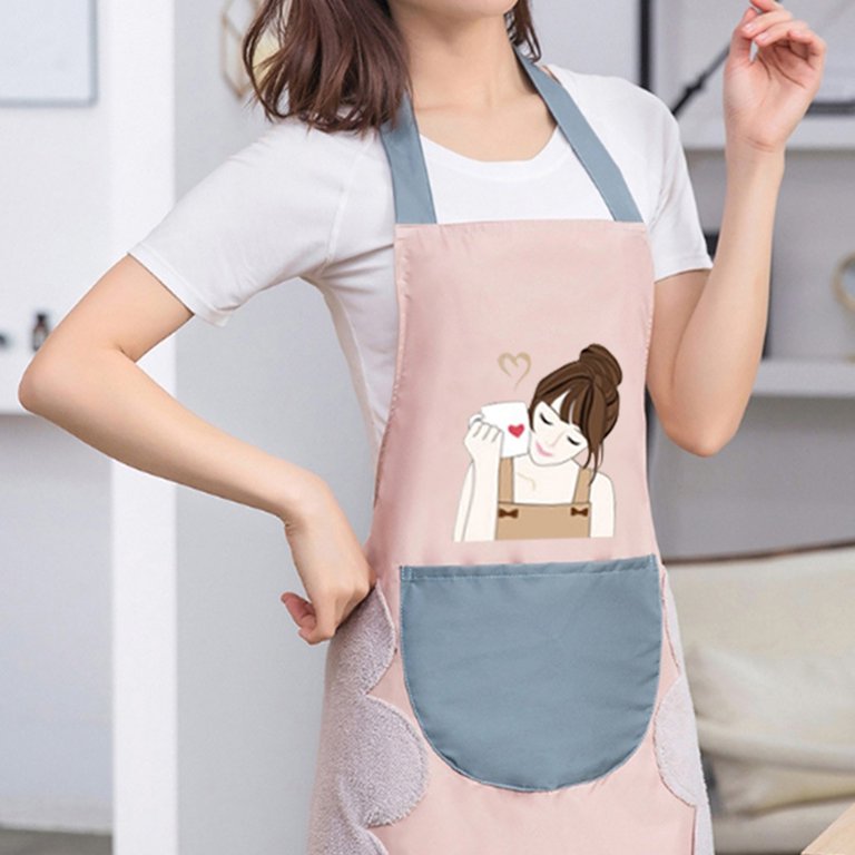 Ludlz Aprons for Women Kitchen Apron with Adjustable Neck