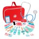 thumbnail image 1 of Estuche médico infantil de madera, paquete de 41, con bolsa, estetoscopio, teléfono móvil, gafas, dentista, juguete para juegos de rol, regalo para Navidad, cumpleaños, niños y niñas de 3, 4 y 5 años., 1 of 6
