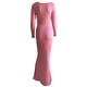 thumbnail image 3 of VISgogo Vestido Casual para Mujer Color Sólido Manga Larga Cuello Redondo Slim Fit Home Vestido Largo VISgogo moda, 3 of 7