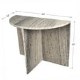 thumbnail image 4 of JONATHAN Y Patrice 20" Art Deco Minimalist Natural Marble Handmade Demilune Side Table, Gray/Beige, MTB1109B, 4 of 6