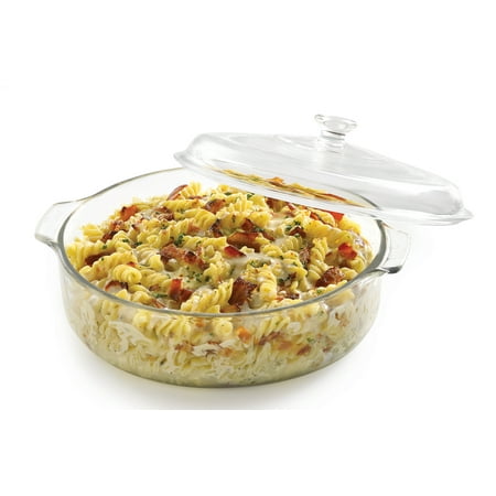 Rabbit Covered Dish - Libbey Baker's Basics Glass Casserole Dish with Cover, 3-quart
