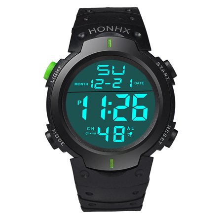 Rubber Sports Wrist Watch Tuscom Fashion Waterproof Men's Boy LCD Digital Stopwatch Date Rubber Sport Wrist Watch ()