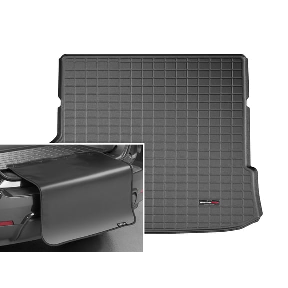 WeatherTech Cargo Trunk Liner with Bumper Protector compatible with Toyota Highlander Hybrid, Highlander - Behind 2nd Row w/ Bumper Protector, Black