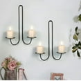 thumbnail image 2 of Wall-Mounted 2-Candle Sconce For Living Room Dining Room Fireplaces, Wrought Iron Decorative Candle Holder With Secure Placement, Elegant Home Accent For Cozy, 2 of 7