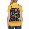 thumbnail image 4 of Naloa Bright Mushrooms Drawstring Backpack String Bag Cinch Water Resistant for Gym Shopping Sport Yoga, 4 of 6