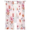 thumbnail image 7 of Spring Flowers Sheer Curtains 108 Inch Length 2 Panels Set, Watercolor Pink Orange Floral Romantic Rustic Voile Window Treatment Semi Sheer Long Curtains for Bedroom/Living Room/Kitchen 52"x108"x2, 7 of 7