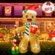 thumbnail image 2 of Ourwarm-hombre de jengibre de 8 pies con caja de regalo con sombrero de Papá Noel, luces LED, decoración de patio, inflable navideño marrón de 8 pies de alto, 2 of 4
