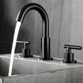 thumbnail image 7 of ANGELES HOME Widespread Bathroom Faucet 3 Hole, Deck Mounted Bathtub Basin Vanity Sink Faucet, 2 Handles Solid Brass Bathroom Faucet, Drain Assembly, Matte Black, 7 of 7