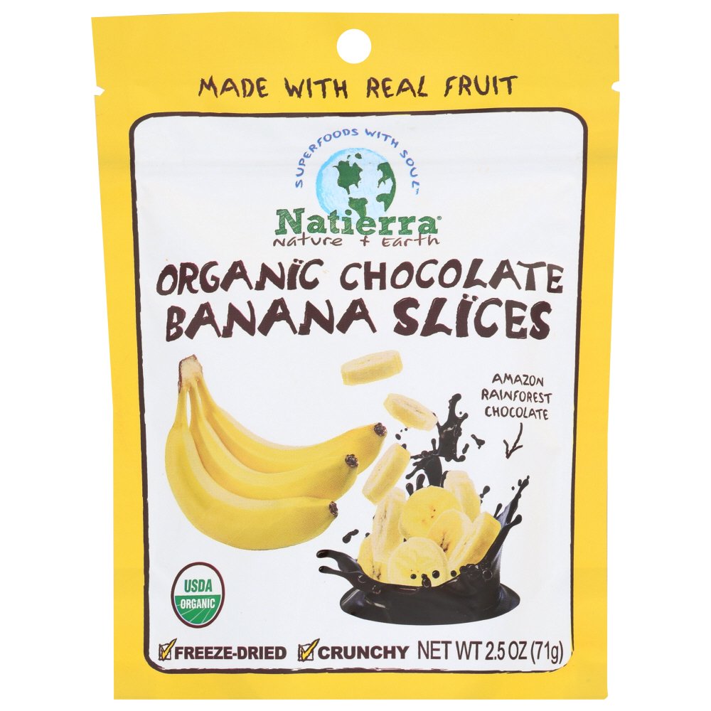 Natierra Organic Chocolate Covered FreezeDried Banana Slices Case of