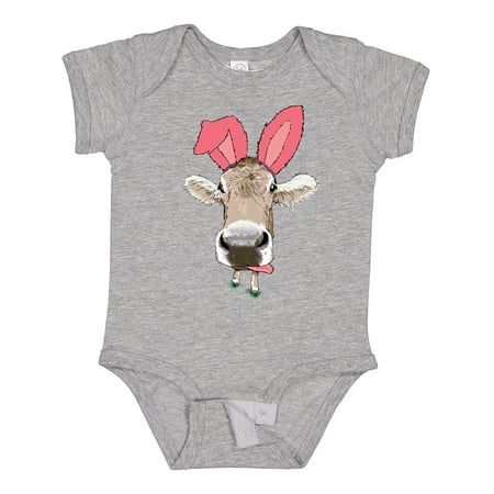 

Inktastic Funny Easter Cow in Pink Ears Gift Baby Boy or Baby Girl Bodysuit