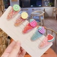thumbnail image 2 of Ruanlalo Kid Girl Barrette Transparent Water Drop Shape Quicksand Fruit Hairpin Hair Clip Watermelon, 2 of 6