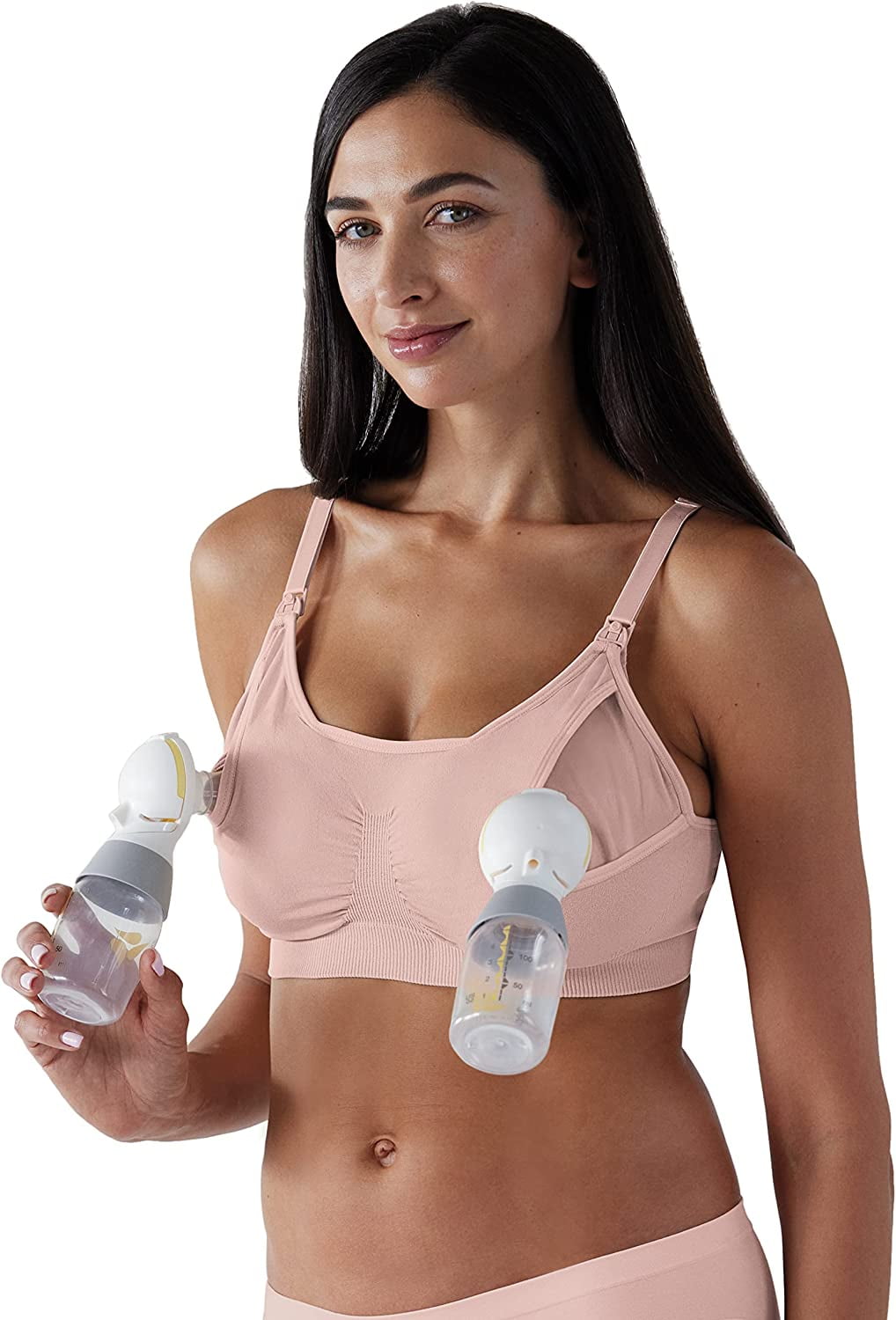 Rumina'S Pump&Nurse Relaxed All-In-One Nursing Bra For Maternity, Nursing  With Built In Hands-Free Pumping Bra 