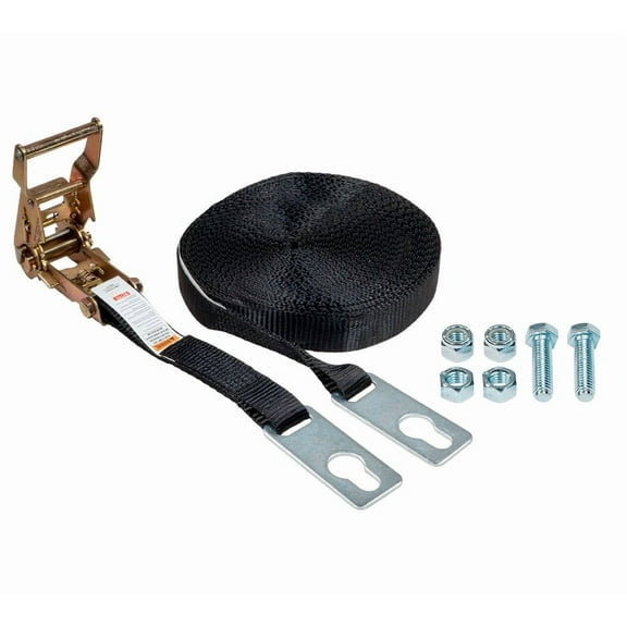 1" x 56' Center Ridge Strap with Ratchet & Keyhole Plates – Heavy-Duty Polyester Strap, 333 lbs WLL – Fit for Trailers & Rolling Tarp Systems