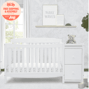 Delta Children Mason 6-in-1 Convertible Crib and Changer, Greenguard Gold Certified, Bianca White