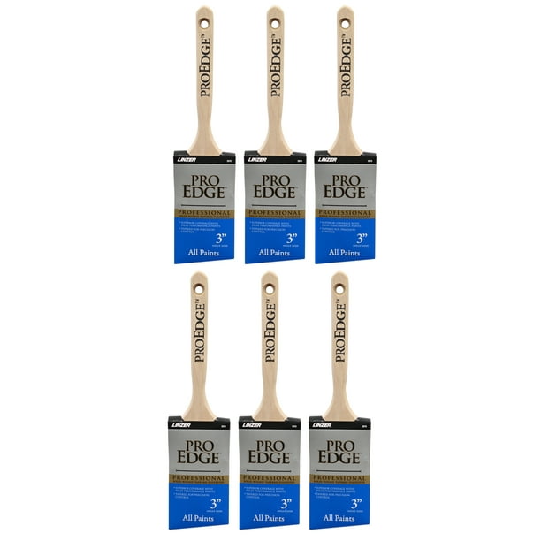 3" Linzer Pro Edge Polyester Blend Angle Sash Natural Wood Handle