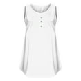 thumbnail image 4 of MESSUEN Ladies Sleeveless Tops Womens T Shirts Loose Fit Notch Neck Raglan Plus Size Summer Vest Loose Fit Round Neck Button Front Casual Top Women Casual Tops Women's Tops White S, 4 of 5