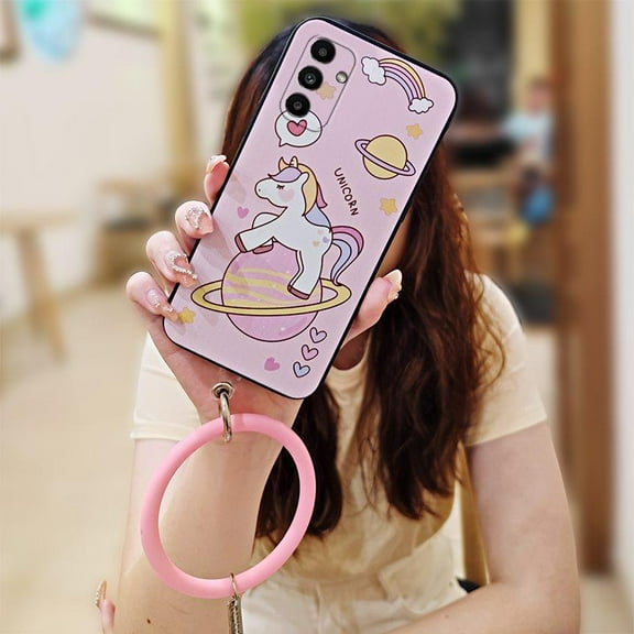 LYM-Phone Case For Samsung Galaxy A14 5G/4G/SM-A146P, Back Cover Ring Cute Cartoon Bracelet Solid Color Funny Youth Waterproof Soft Case Personality heat dissipation Dirt-resistant