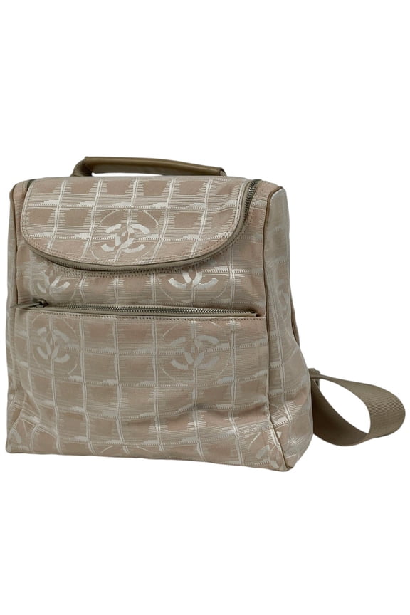 Pre-Owned CHANEL New Travel Line Backpack, 2-Way Shoulder Bag with Coco Mark, Nylon... (Fair)