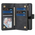 thumbnail image 6 of Dteck Case for Apple iPhone 12 Pro 6.1-inch,Luxury Leather Zipper Wallet Kickstand Case Magnetic Buckle Horizontal Flip Cover with 5 Card Slots/Photo Pocket for iPhone 12 6.1",Black, 6 of 8