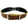 thumbnail image 2 of Brown Genuine leather Designer Dog Collar 14.5"x1" with Studs, Daisy, and Rhinestone, 2 of 3