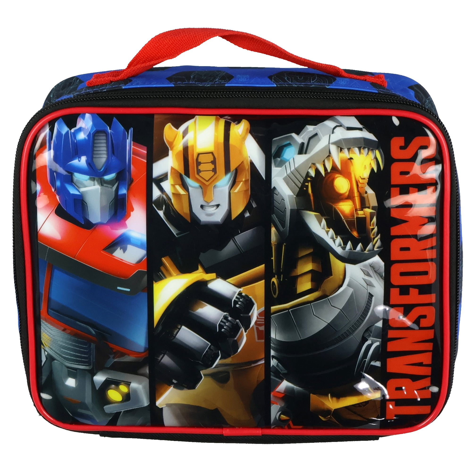 Transformers Lunch Box Autobots Optimus Prime Bumblebee Grimlock Insulated Lunch Tote Bag 10"