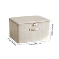 thumbnail image 3 of Foldable Storage Box, Multi-purpose Cottons Linen Fabric Organizer Bin with Zippered Closure & Carry Handle for Home Organization, Topliu, 3 of 6