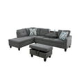 thumbnail image 5 of PonLiving Sectional Sofa, 2 Piece Living Room Linen Couch with Storage Ottoman, Cup Holder, Left Facing Chaise, Grey, 5 of 6