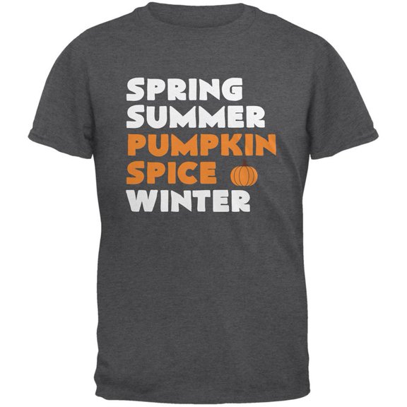 Spring Summer Pumpkin Spice Dark Heather Adult T-Shirt - 4X-Large